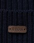 Eton Uni Color Rib Knit Wool Beanie Muts Navy