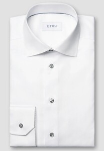 Eton Uni Color Signature Twill Extra Long Staple Cotton Overhemd Wit
