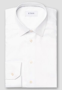 Eton Uni Color Signature Twill Pointed Collar Overhemd Wit