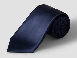 Eton Uni Color Silk Satin Stropdas Navy