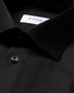 Eton Uni Cotton Rich Diagonal Textured Twill Overhemd Zwart