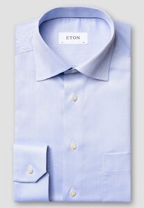 Eton Uni Cutaway Signature Twill Overhemd Licht Blauw
