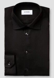 Eton Uni Cutaway Signature Twill Overhemd Zwart