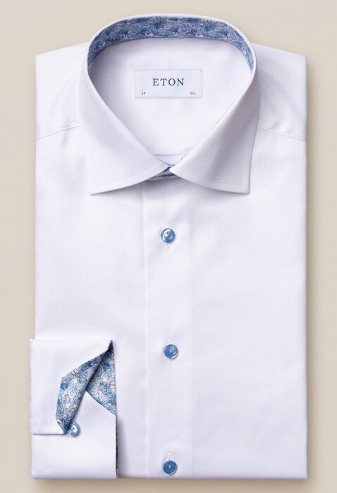 Eton Uni Fine Detail Overhemd Wit