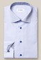 Eton Uni Poplin Fine Contrast Overhemd Licht Blauw