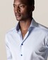 Eton Uni Poplin Fine Contrast Overhemd Licht Blauw