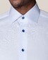 Eton Uni Poplin Fine Contrast Overhemd Licht Blauw