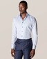 Eton Uni Poplin Fine Contrast Overhemd Licht Blauw