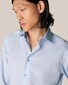 Eton Uni Signature Poplin Floral Details Overhemd Licht Blauw