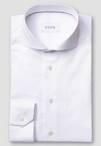 Eton Uni Signature Twill Extreme Cutaway Collar Overhemd Wit
