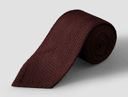 Eton Uni Structured Grenadine Tie Stropdas Donker Rood