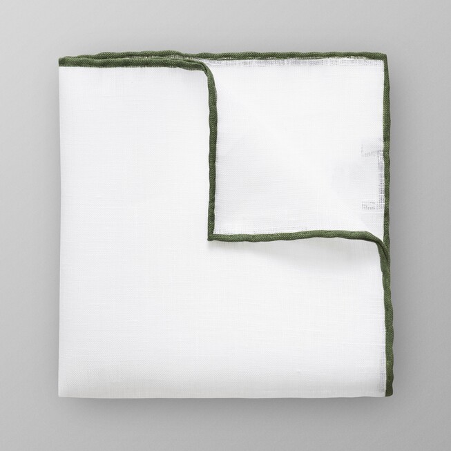 Eton Uni Subtle Contrast Pochet Donker Groen Melange