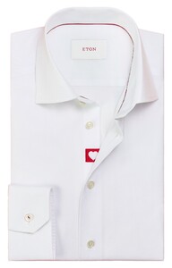 Eton Valentine Heart Luxury Signature Twill Organic Cotton Overhemd Wit