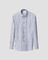 Eton Vertical Stripes Soft Cotton Tencel Cutaway Collar Overhemd Donker Blauw