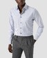 Eton Vertical Stripes Soft Cotton Tencel Cutaway Collar Overhemd Donker Blauw