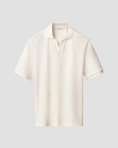 Eton Waffle Open Collar Polo Shirt Poloshirt Off White