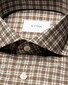 Eton Warm Brushed Signature Flanel Allover Check Overhemd Bruin