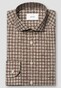 Eton Warm Brushed Signature Flanel Allover Check Overhemd Bruin