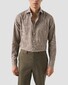 Eton Warm Brushed Signature Flanel Allover Check Overhemd Bruin