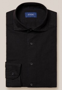 Eton Wide Spread Uni Denim Overhemd Zwart