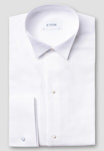 Eton Wing Collar Classic Evening Piqué Overhemd Wit