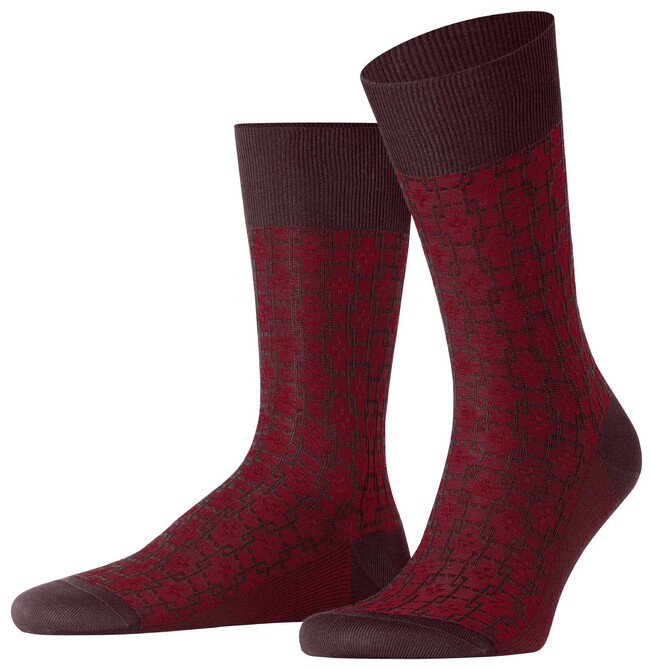 Falke Artwork Tie Sokken Bordeaux