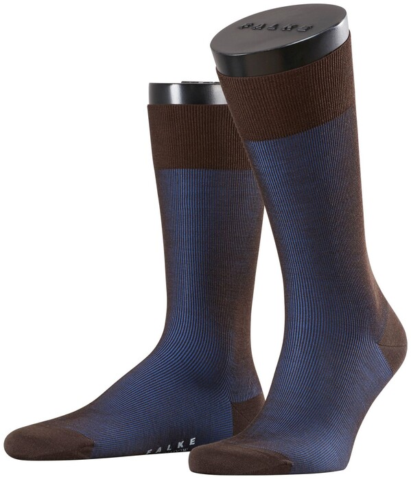 Falke Fine Shadow Wool Sokken Blauw-Bruin