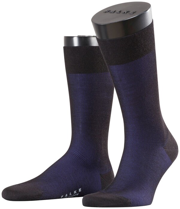 Falke Fine Shadow Wool Sokken Zwart-Blauw