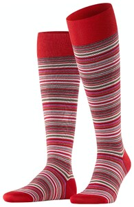 Falke Microblock Stripe Kniekousen Rood