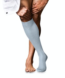 Falke No. 10 Egyptian Karnak Cotton Kniekous Knee-Highs Light Blue