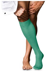 Falke No. 10 Egyptian Karnak Cotton Kniekous Knee-Highs Ocean Green
