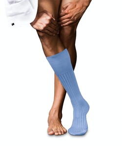 Falke No. 13 Finest Piuma Cotton Knee High Kniekousen Arctic Blue