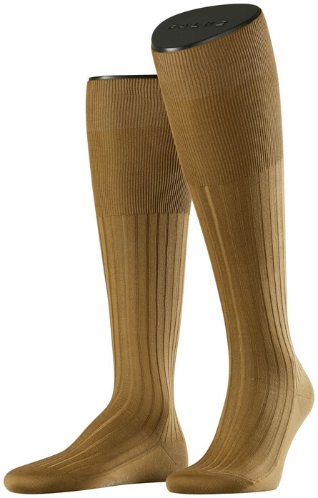 Falke No. 13 Finest Piuma Cotton Knee High Kniekousen Donker Khaki