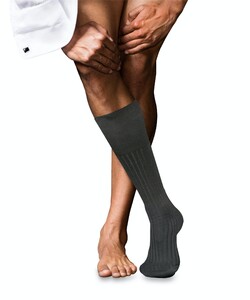 Falke No. 13 Finest Piuma Cotton Knee High Kniekousen Grijs Melange