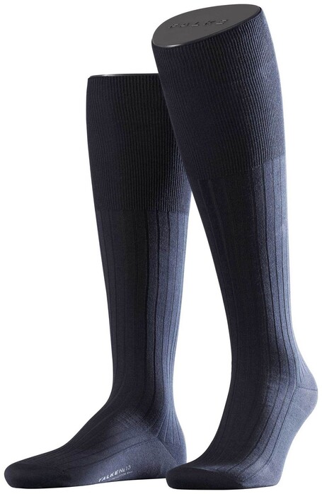 Falke No. 13 Finest Piuma Cotton Knee High Kniekousen Navy