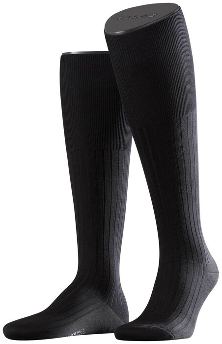 Falke No. 13 Finest Piuma Cotton Knee High Kniekousen Zwart