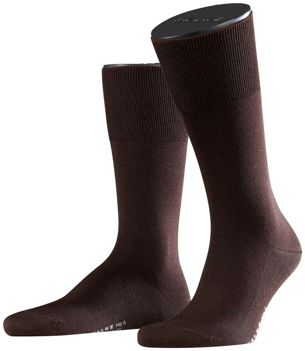 Falke No. 6 Socks Finest Merino and Silk Sokken Bruin