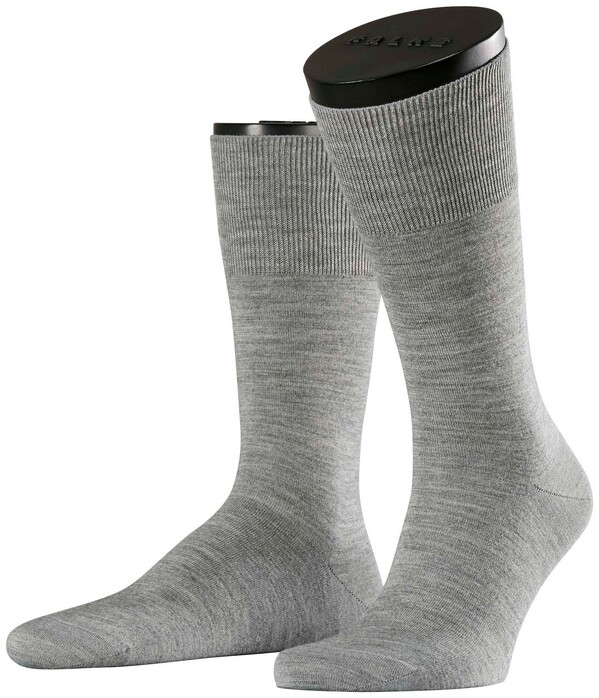 Falke No. 6 Socks Finest Merino and Silk Sokken Licht Grijs Melange