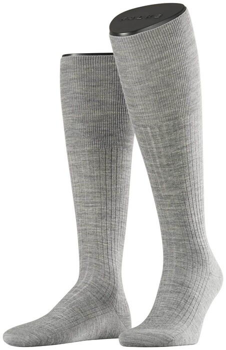 Falke No. 7 Finest Merino Kniekousen Licht Grijs Melange
