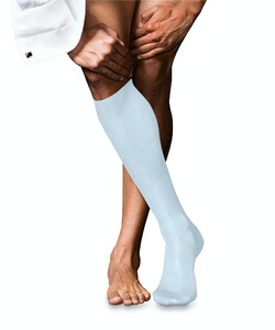 Falke No. 9 Egyptian Karnak Cotton Kniekous Knee-Highs Light Blue