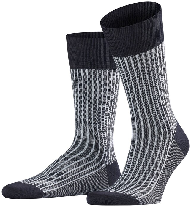 Falke Oxford Stripe Sokken Midnight Navy