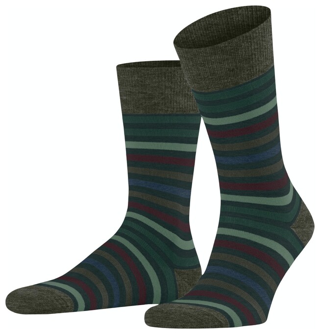 Falke Tinted Stripe Socks Forest