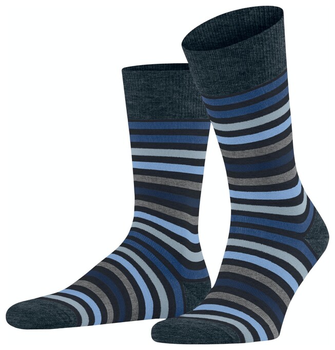 Falke Tinted Stripe Sokken Dark Navy