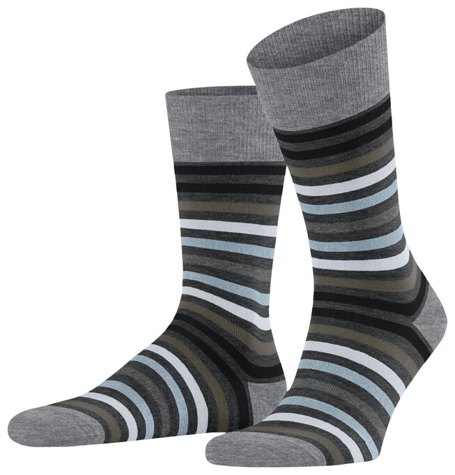 Falke Tinted Stripe Sokken Granite Grey