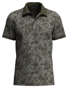 Fynch-Hatton 2-Tone Allover Pattern Polo Donker Khaki