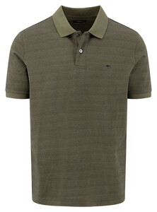 Fynch-Hatton 2-Tone Mercerized Structure Cotton Polo Donker Khaki