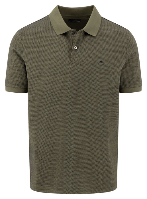 Fynch-Hatton 2-Tone Mercerized Structure Cotton Polo Donker Khaki