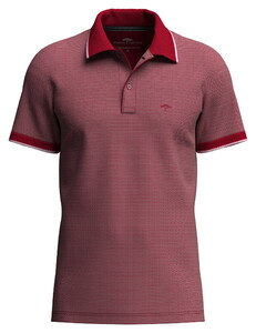 Fynch-Hatton 2-Tone Piqué Fine Details Polo Cranberry Red