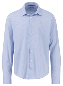 Fynch-Hatton 24/7 Explorer Structure Jersey Faux-Uni Kent Overhemd Crystal Blue
