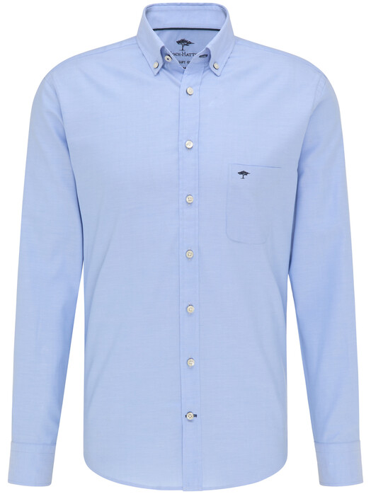 Fynch-Hatton All-Season Oxford Uni Overhemd Licht Blauw